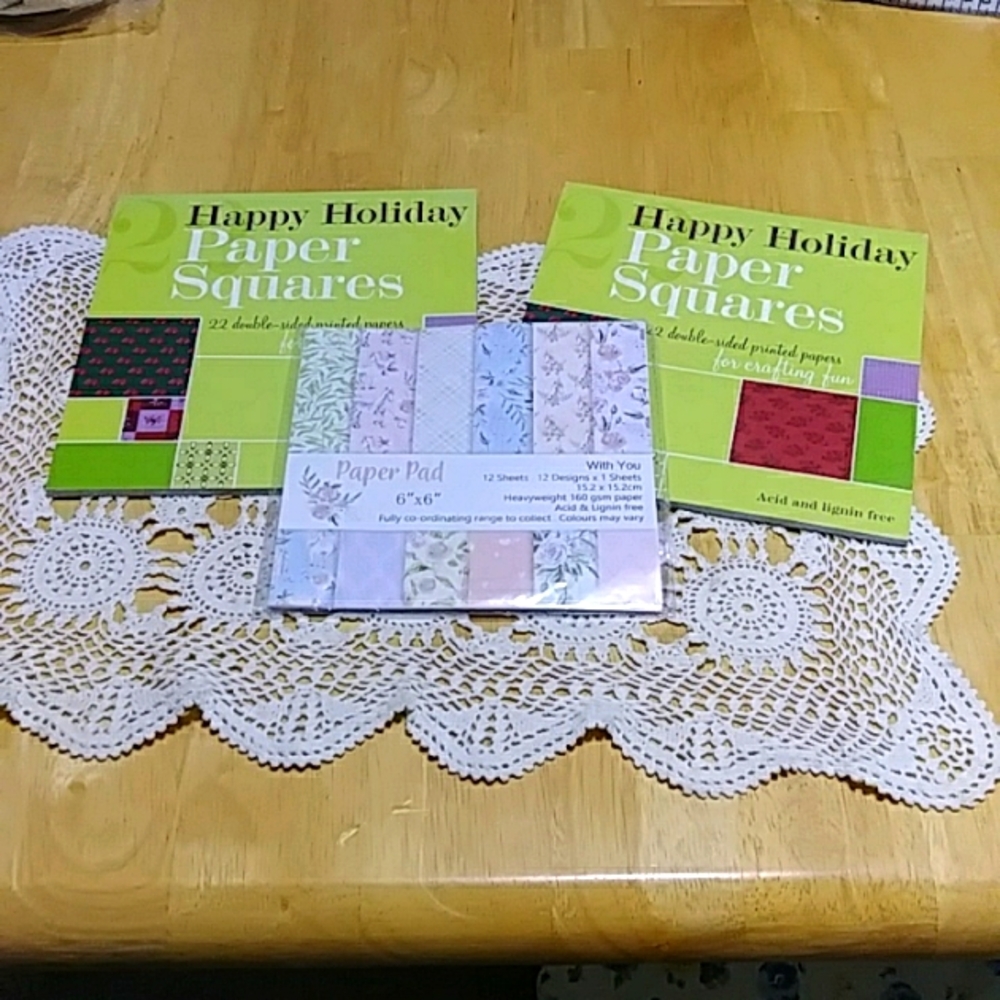 Scrapbooking, crafts paper squares, holidays and florals